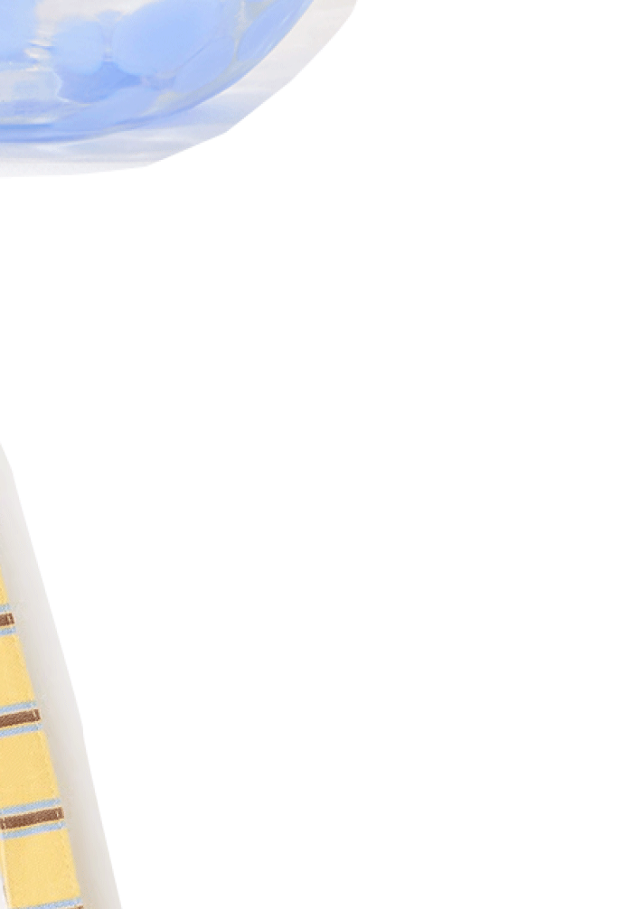 Yellow & Blue Striped Logo Fabric Tote Shopper Bag