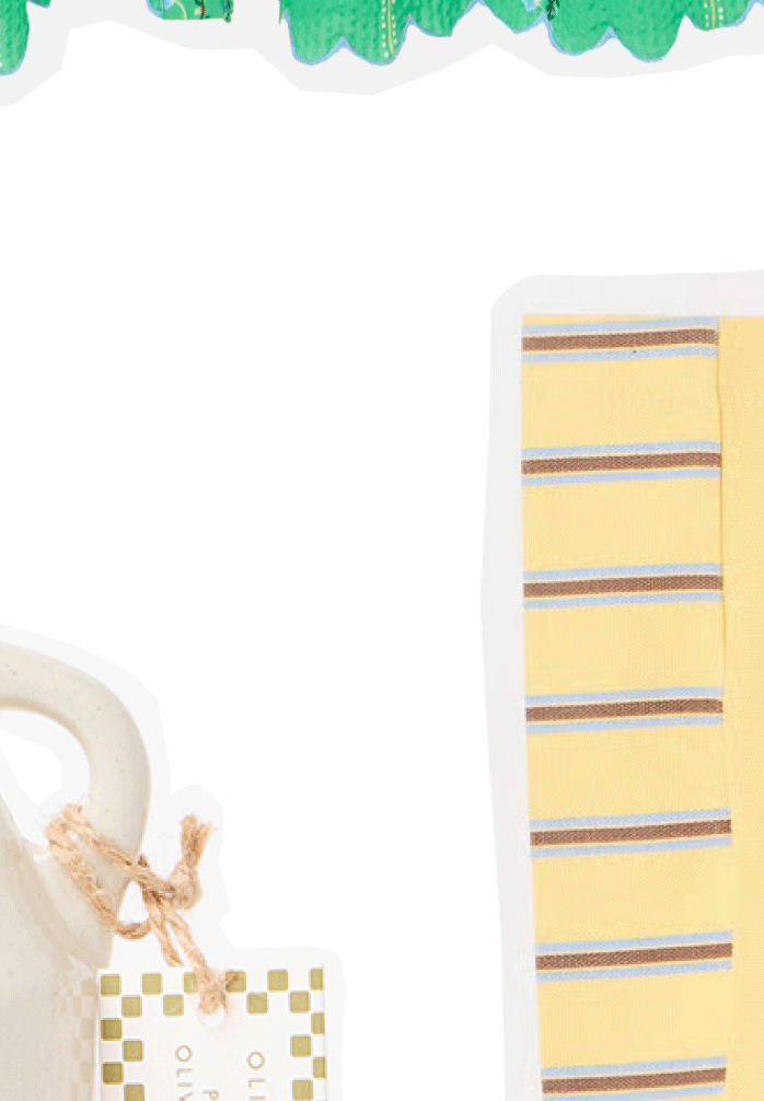 Yellow & Blue Striped Logo Fabric Tote Shopper Bag
