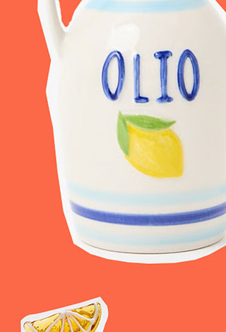 Lemon Ceramic Oil Bottle
