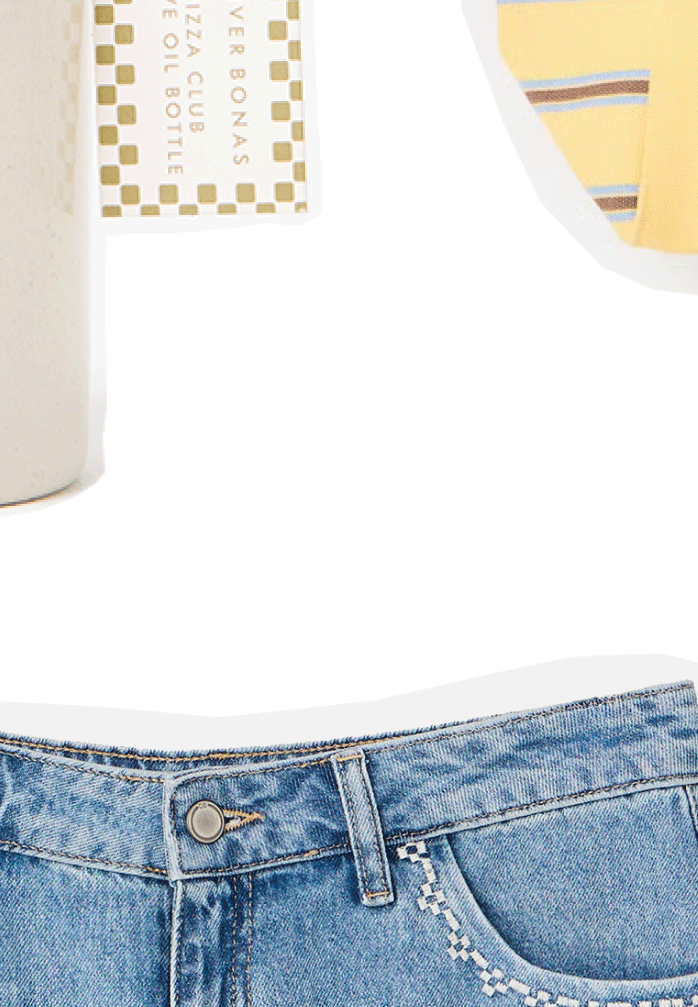 Light Blue Embroidered Pocket Denim Shorts