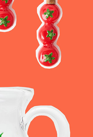 Tomato Handle Wooden Salad Servers