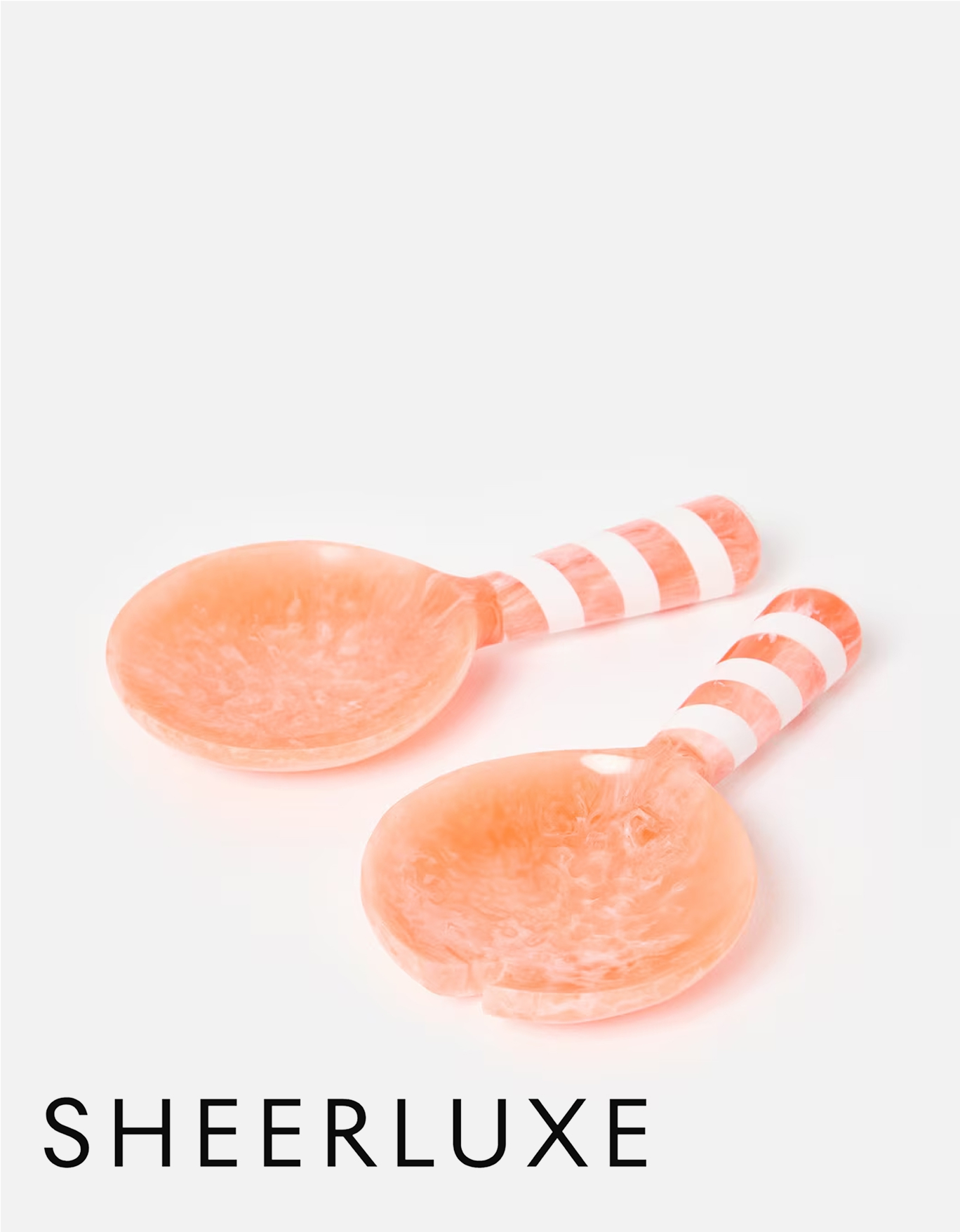 Pink Resin Swirl Salad Servers