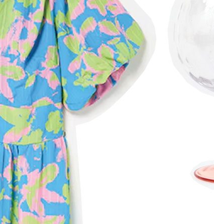 Blue & Green Luminous Floral V-Neck Midi Dress