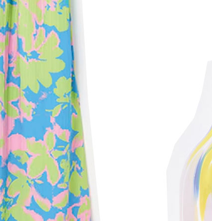 Blue & Green Luminous Floral V-Neck Midi Dress