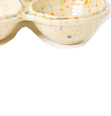 Tami Splatter Ceramic Triple Dip Bowl