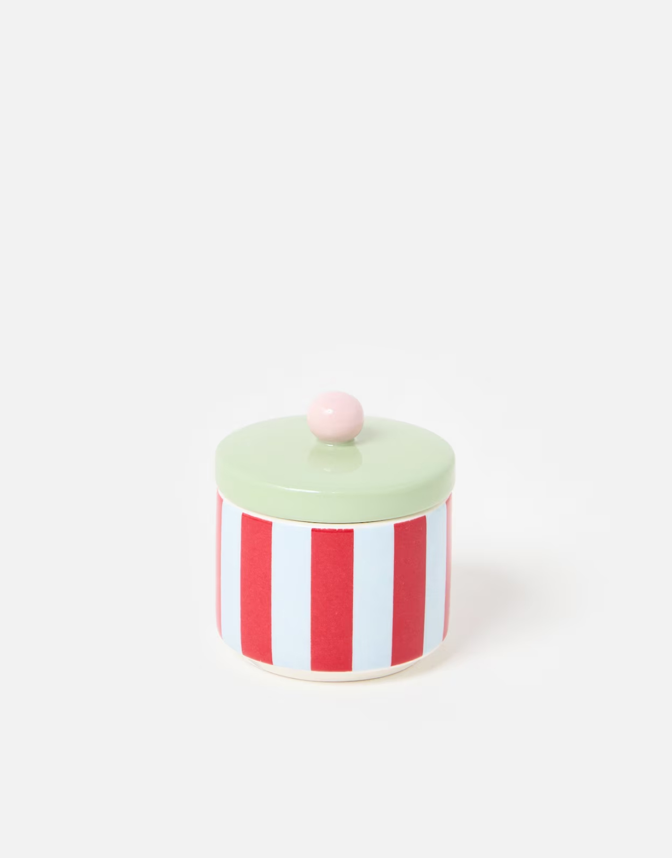 Striped Ceramic Storage Pot