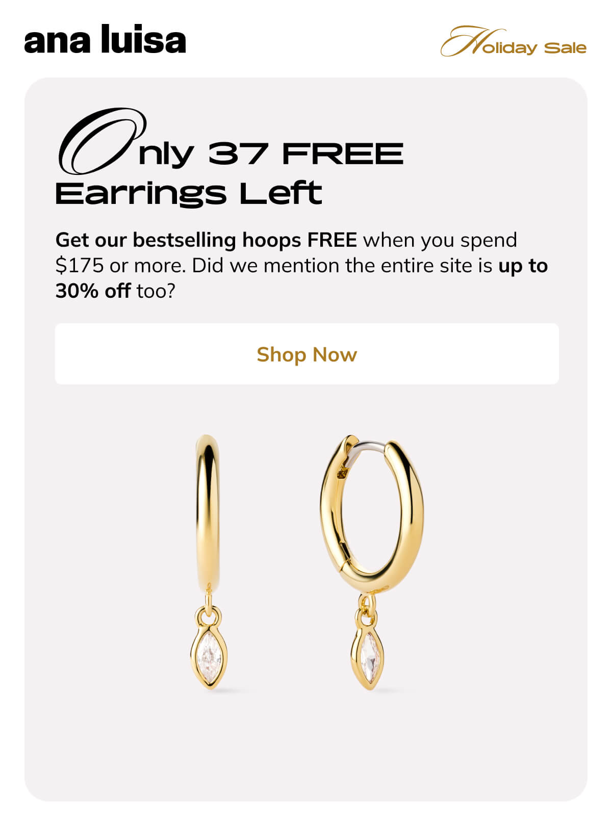 Only 37 free earrings left 