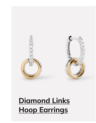 Diamond Links Hoop Earrings