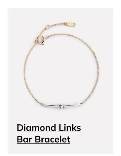 Diamond Links Bar Bracelet