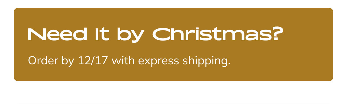 Order by 12/17 with express shipping