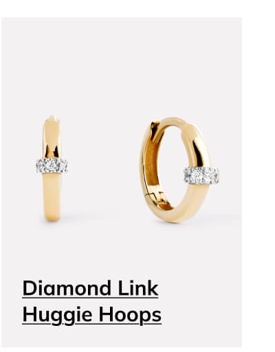 Diamond Link Huggie Hoops