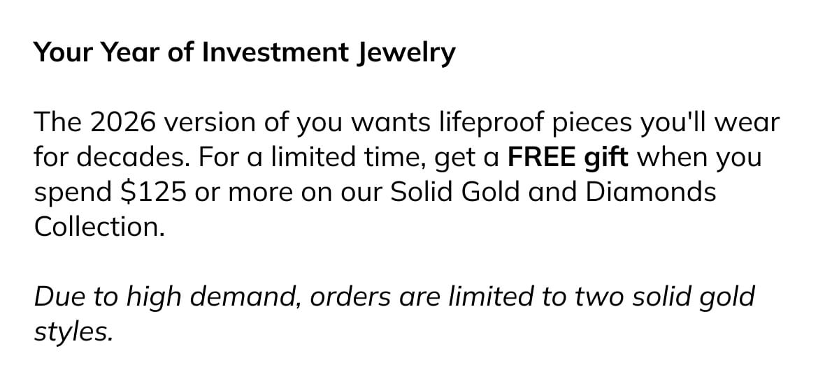 Your year of investment jewelry