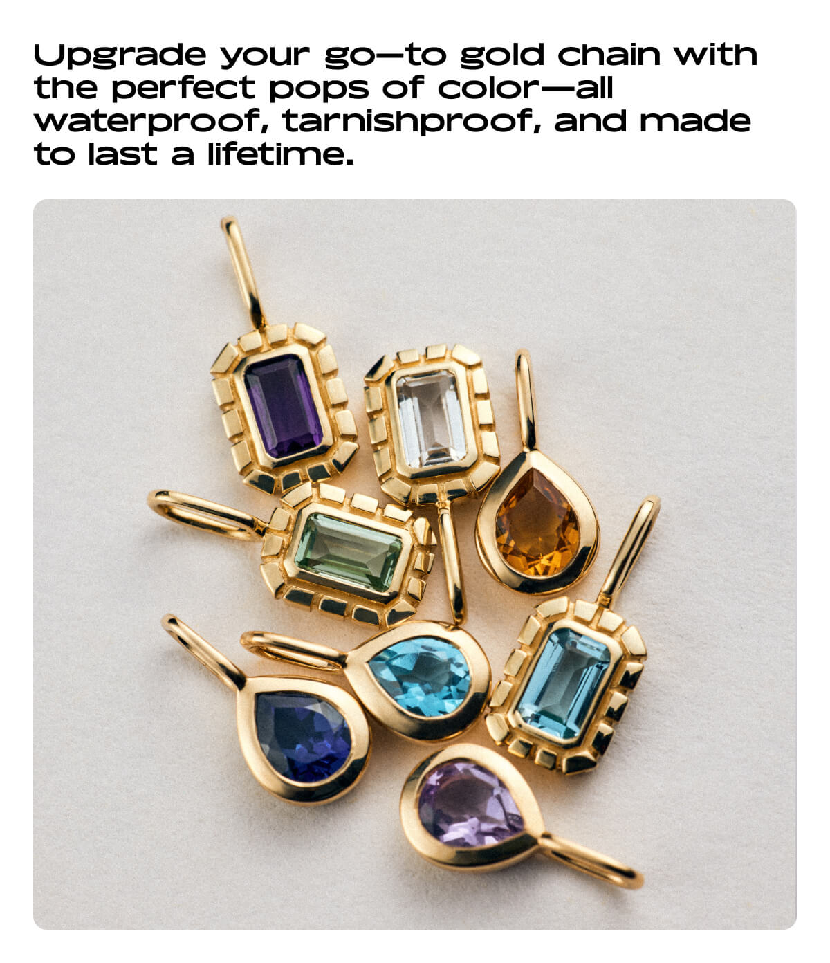 Upgrade your go-to gold chain with the perfect pops of color