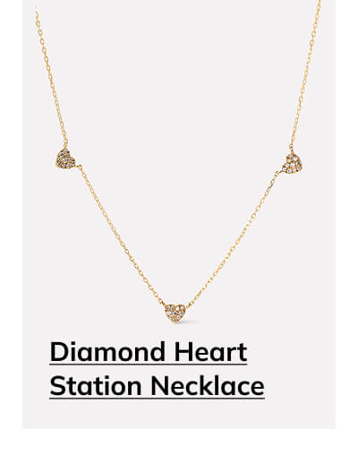 Diamond Heart Station Necklace
