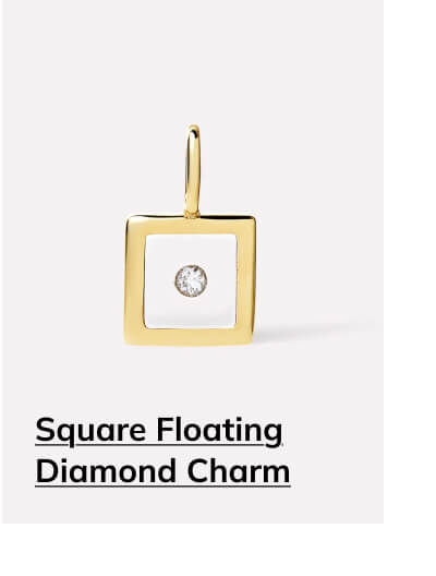 Square Floating Diamond Charm