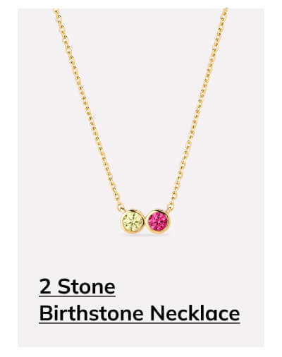 2 Stone Birthstone Necklace