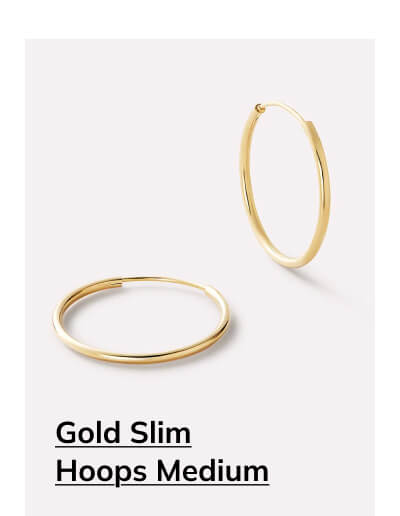 Gold Slim Hoops Medium