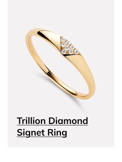 Trillion Diamond Signet Ring
