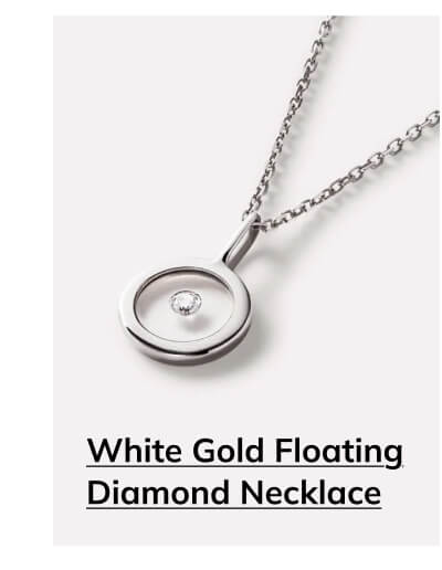 White Gold Floating Diamond Necklace