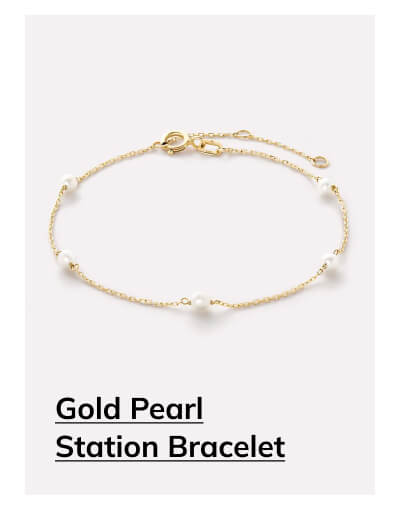 Gold Pearl Station Bracelet
