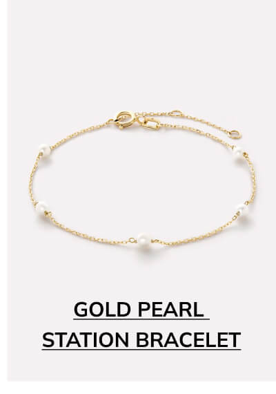Gold Pearl Station Bracelet