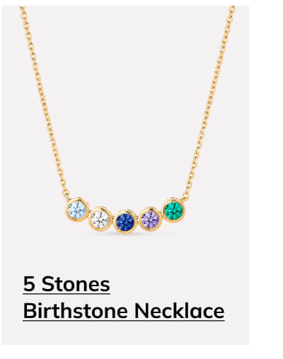 5 Stones Birthstone Necklace