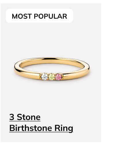 3 Stone Birthstone Ring