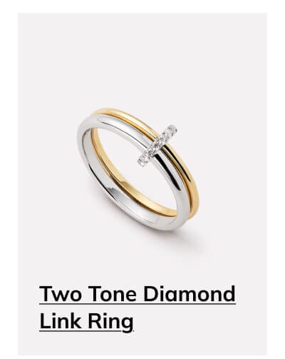 Two Tone Diamond Link RIng