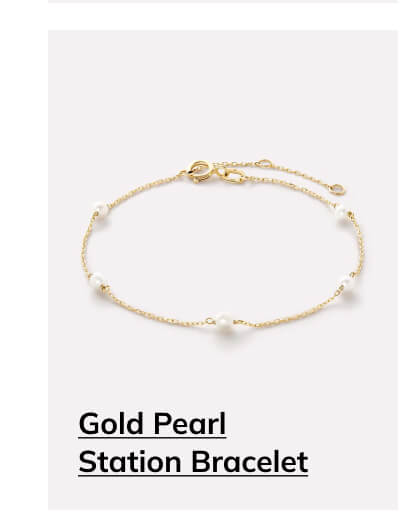 Gold Pearl Station Bracelet