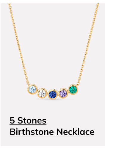 5 Stones Birthstone Necklace