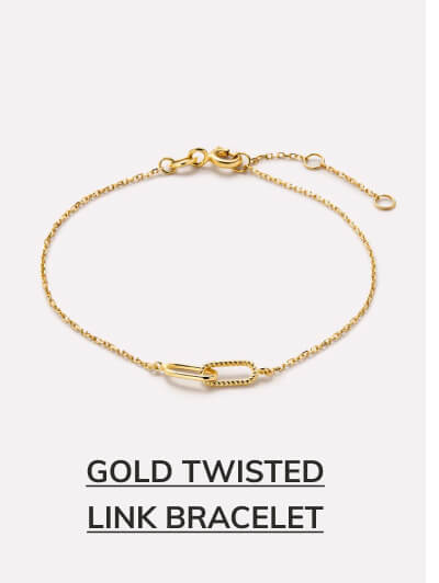 Gold twisted link bracelet