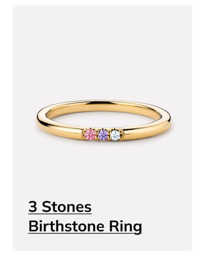3 Stones Birthstone Ring