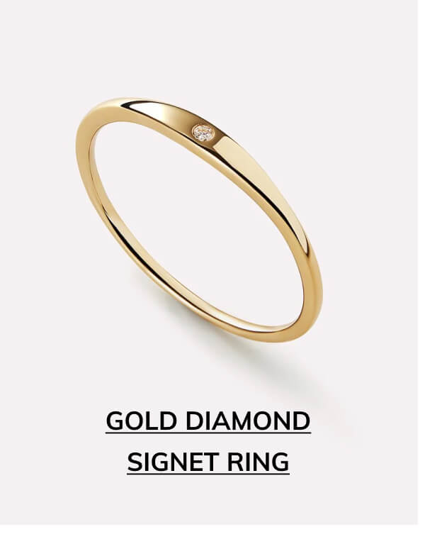 Gold diamond signet ring
