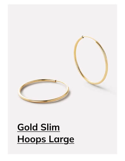 Gold Slim Hoops Large