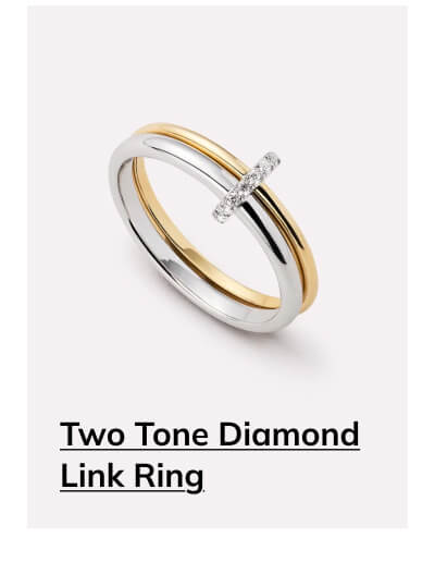Two Tone Diamond Link Ring