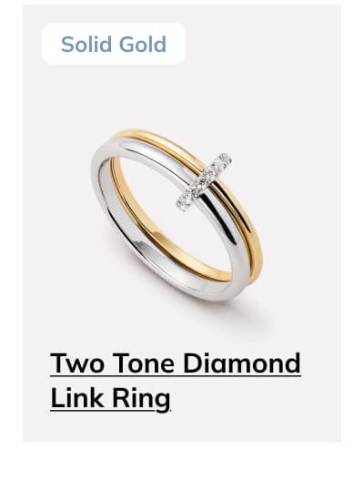 Two Tone Diamond Link Ring