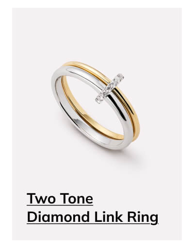 Two Tone Diamond Link Ring