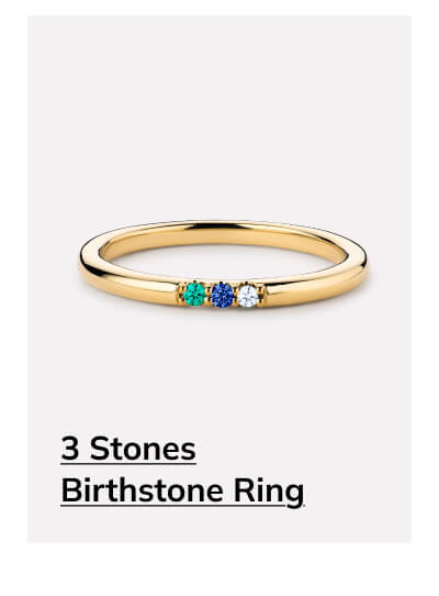 3 Stones Birthstone Ring