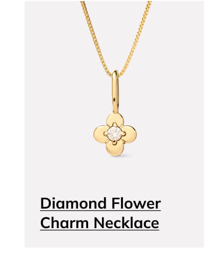 Diamond Flower Charm Necklace