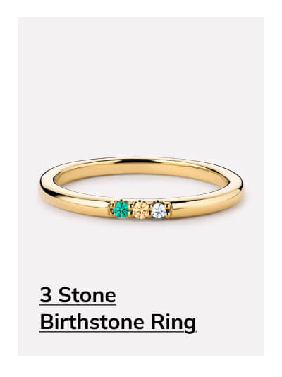 3 Stone Birthstone Ring