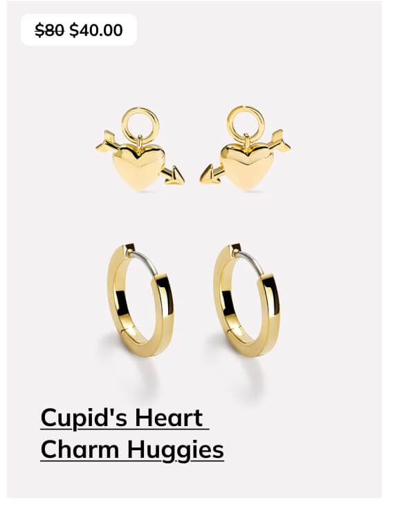 Cupid's Heart Charm Huggies