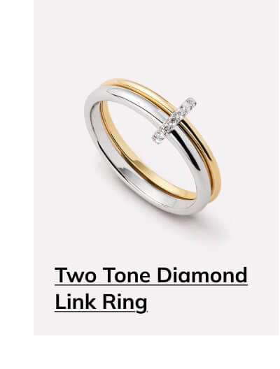 Two Tone Diamond Link Ring