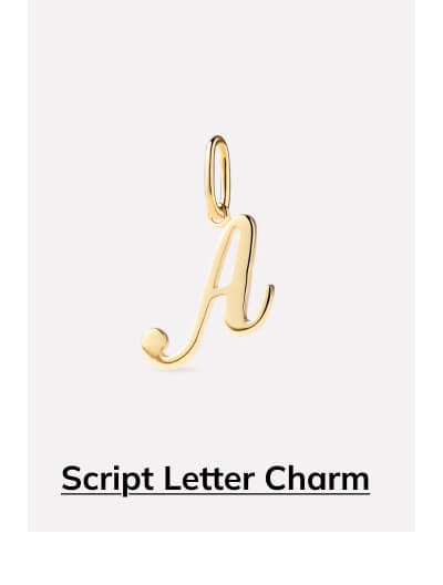 Script Letter Charm