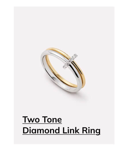 Two Tone DIamond Link Ring