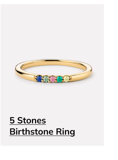 5 Stones Birthstone Ring