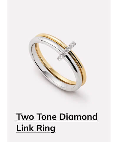 Two Tone Diamond Link Ring