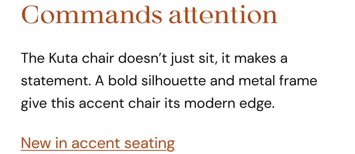 New in accent seating