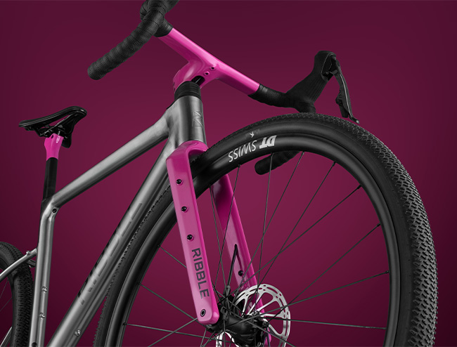 Pink CustomColour on titanium bike