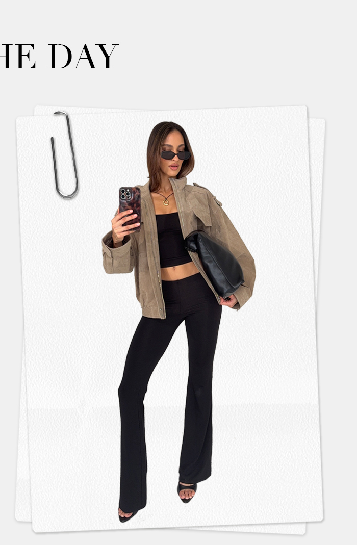 Modal Mid-Rise Flared Trousers in Black