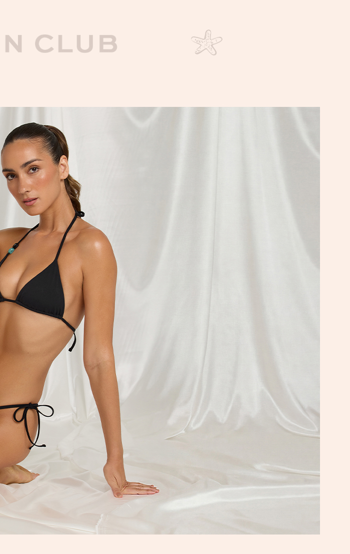 Kairo Side-Tie Thong Bikini Bottoms in Black